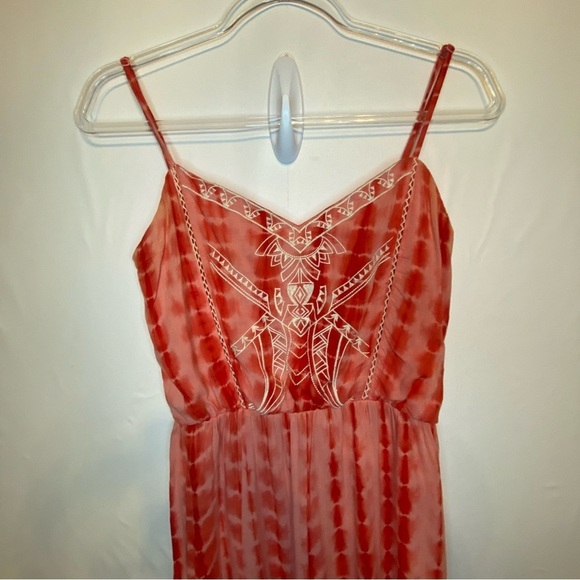 Flying Tomato Coral Tie Dye Women’s Boho Embroidered Maxi Dress SZ S - Picture 2 of 15